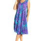 Sakkas Nora Sleeveless Embroidered Short Tie Dye Caftan Dress / Cover Up