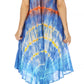 Sakkas Nora Sleeveless Embroidered Short Tie Dye Caftan Dress / Cover Up