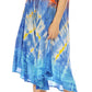 Sakkas Nora Sleeveless Embroidered Short Tie Dye Caftan Dress / Cover Up