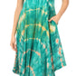 Sakkas Nora Sleeveless Embroidered Short Tie Dye Caftan Dress / Cover Up