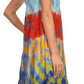 Sakkas Nora Sleeveless Embroidered Short Tie Dye Caftan Dress / Cover Up
