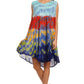 Sakkas Nora Sleeveless Embroidered Short Tie Dye Caftan Dress / Cover Up