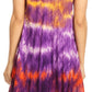 Sakkas Nora Sleeveless Embroidered Short Tie Dye Caftan Dress / Cover Up