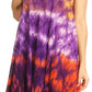 Sakkas Nora Sleeveless Embroidered Short Tie Dye Caftan Dress / Cover Up