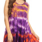 Sakkas Nora Sleeveless Embroidered Short Tie Dye Caftan Dress / Cover Up