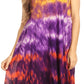 Sakkas Nora Sleeveless Embroidered Short Tie Dye Caftan Dress / Cover Up
