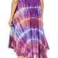 Sakkas Nora Sleeveless Embroidered Short Tie Dye Caftan Dress / Cover Up