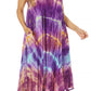 Sakkas Nora Sleeveless Embroidered Short Tie Dye Caftan Dress / Cover Up