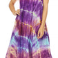 Sakkas Nora Sleeveless Embroidered Short Tie Dye Caftan Dress / Cover Up