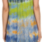 Sakkas Nora Sleeveless Embroidered Short Tie Dye Caftan Dress / Cover Up