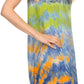 Sakkas Nora Sleeveless Embroidered Short Tie Dye Caftan Dress / Cover Up