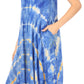 Sakkas Nora Sleeveless Embroidered Short Tie Dye Caftan Dress / Cover Up