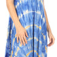 Sakkas Nora Sleeveless Embroidered Short Tie Dye Caftan Dress / Cover Up