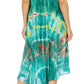 Sakkas Nora Sleeveless Embroidered Short Tie Dye Caftan Dress / Cover Up