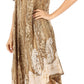 Sakkas  Bree Long Embroidered Cap Sleeve Marbled Dress