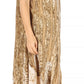 Sakkas  Bree Long Embroidered Cap Sleeve Marbled Dress