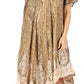 Sakkas  Bree Long Embroidered Cap Sleeve Marbled Dress