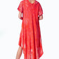 Sakkas  Bree Long Embroidered Cap Sleeve Marbled Dress