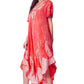 Sakkas  Bree Long Embroidered Cap Sleeve Marbled Dress