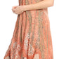 Sakkas  Bree Long Embroidered Cap Sleeve Marbled Dress