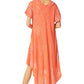 Sakkas  Bree Long Embroidered Cap Sleeve Marbled Dress