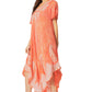 Sakkas  Bree Long Embroidered Cap Sleeve Marbled Dress