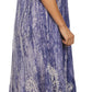 Sakkas  Bree Long Embroidered Cap Sleeve Marbled Dress