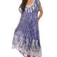 Sakkas  Bree Long Embroidered Cap Sleeve Marbled Dress