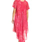 Sakkas  Bree Long Embroidered Cap Sleeve Marbled Dress