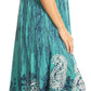 Sakkas  Bree Long Embroidered Cap Sleeve Marbled Dress