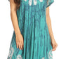 Sakkas  Bree Long Embroidered Cap Sleeve Marbled Dress