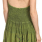 Sakkas Laye Short Adjustable Halter Top Embroidered Floral Batik Circle Dress