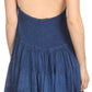 Sakkas Laye Short Adjustable Halter Top Embroidered Floral Batik Circle Dress
