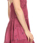 Sakkas Laye Short Adjustable Halter Top Embroidered Floral Batik Circle Dress