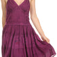 Sakkas Laye Short Adjustable Halter Top Embroidered Floral Batik Circle Dress