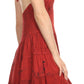 Sakkas Laye Short Adjustable Halter Top Embroidered Floral Batik Circle Dress