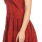 Sakkas Laye Short Adjustable Halter Top Embroidered Floral Batik Circle Dress