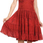 Sakkas Laye Short Adjustable Halter Top Embroidered Floral Batik Circle Dress