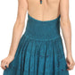 Sakkas Laye Short Adjustable Halter Top Embroidered Floral Batik Circle Dress