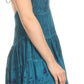 Sakkas Laye Short Adjustable Halter Top Embroidered Floral Batik Circle Dress