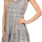 Sakkas Jaydence Short Floral Embroidered Deep Neck Tank Top Sleeveless Batik Dress