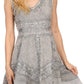 Sakkas Jaydence Short Floral Embroidered Deep Neck Tank Top Sleeveless Batik Dress