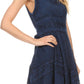 Sakkas Jaydence Short Floral Embroidered Deep Neck Tank Top Sleeveless Batik Dress