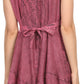 Sakkas Jaydence Short Floral Embroidered Deep Neck Tank Top Sleeveless Batik Dress