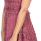 Sakkas Jaydence Short Floral Embroidered Deep Neck Tank Top Sleeveless Batik Dress