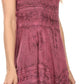 Sakkas Jaydence Short Floral Embroidered Deep Neck Tank Top Sleeveless Batik Dress