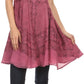 Sakkas Jaydence Short Floral Embroidered Deep Neck Tank Top Sleeveless Batik Dress