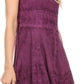 Sakkas Jaydence Short Floral Embroidered Deep Neck Tank Top Sleeveless Batik Dress