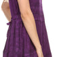 Sakkas Jaydence Short Floral Embroidered Deep Neck Tank Top Sleeveless Batik Dress