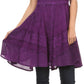 Sakkas Jaydence Short Floral Embroidered Deep Neck Tank Top Sleeveless Batik Dress